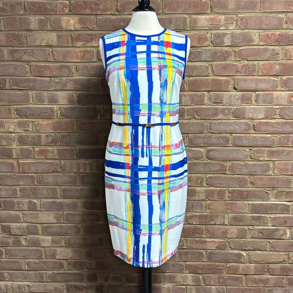 Joseph Ribkoff Women’s Multi Sleeveless Sheath Dress Sz 12